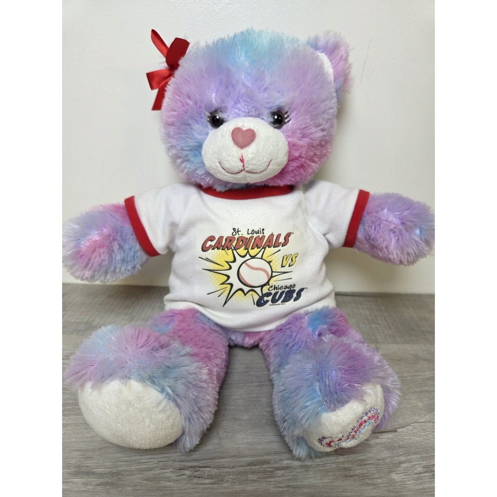 Build A Bear Pastel Teddy St. Louis Cardinals vs Chicago Cubs Shirt Colorful